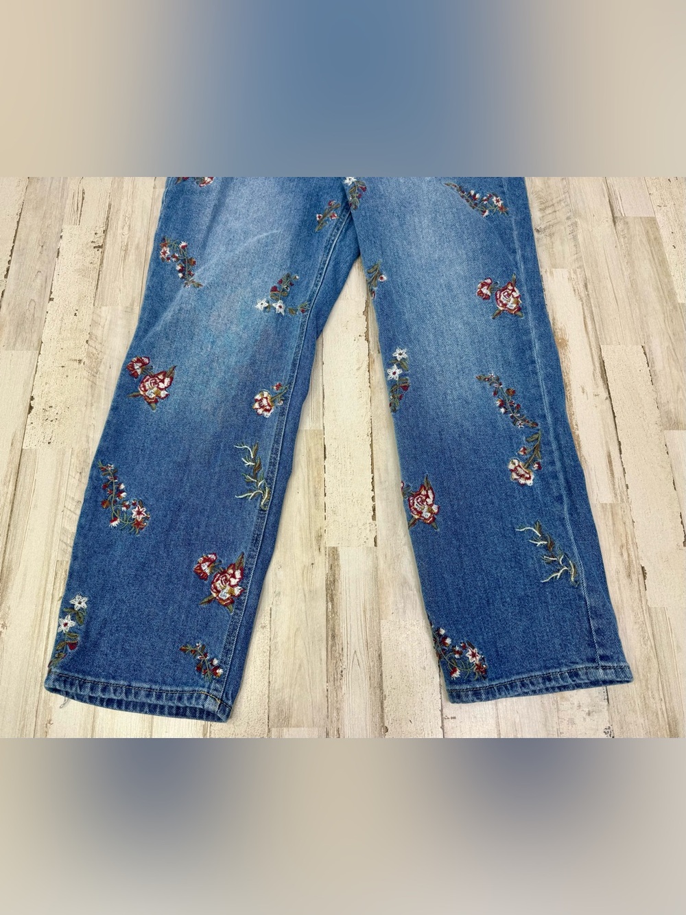 Cato Collection Limited Edition Jeans Women's 12 (32x26) Blue Straight Floral - Picture 3 of 11